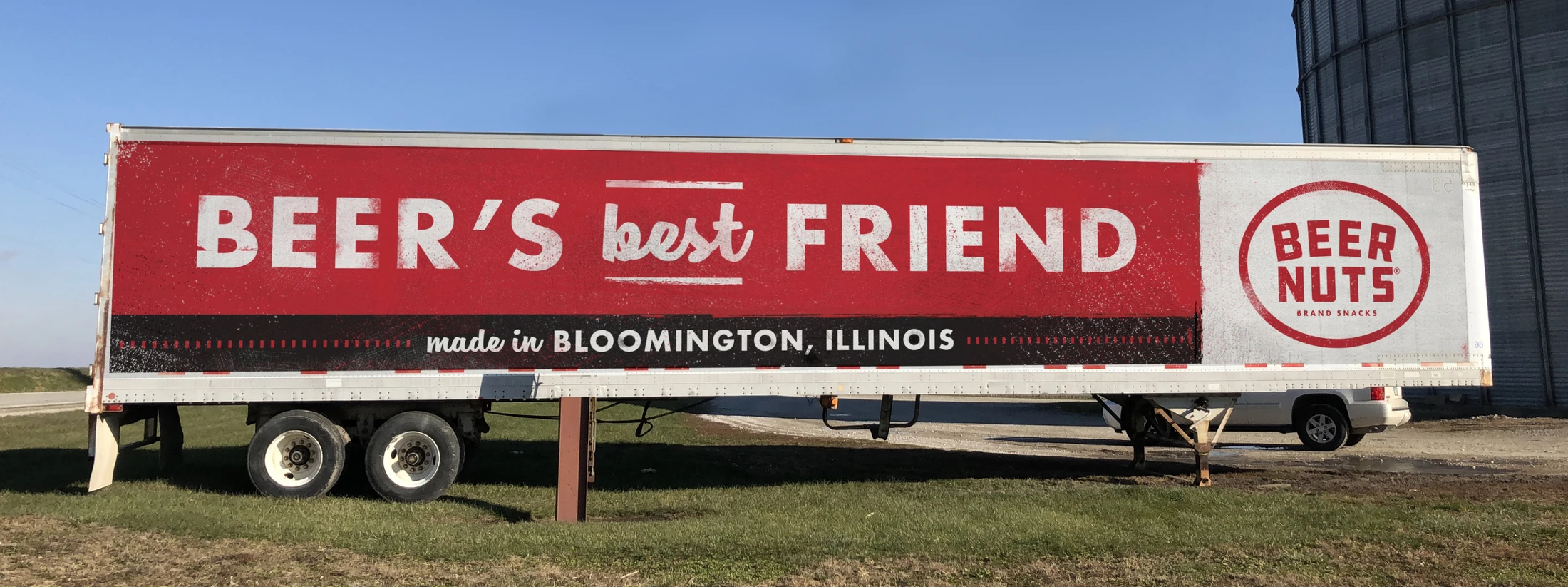 A photo of a Beer Nuts branded semi truck.