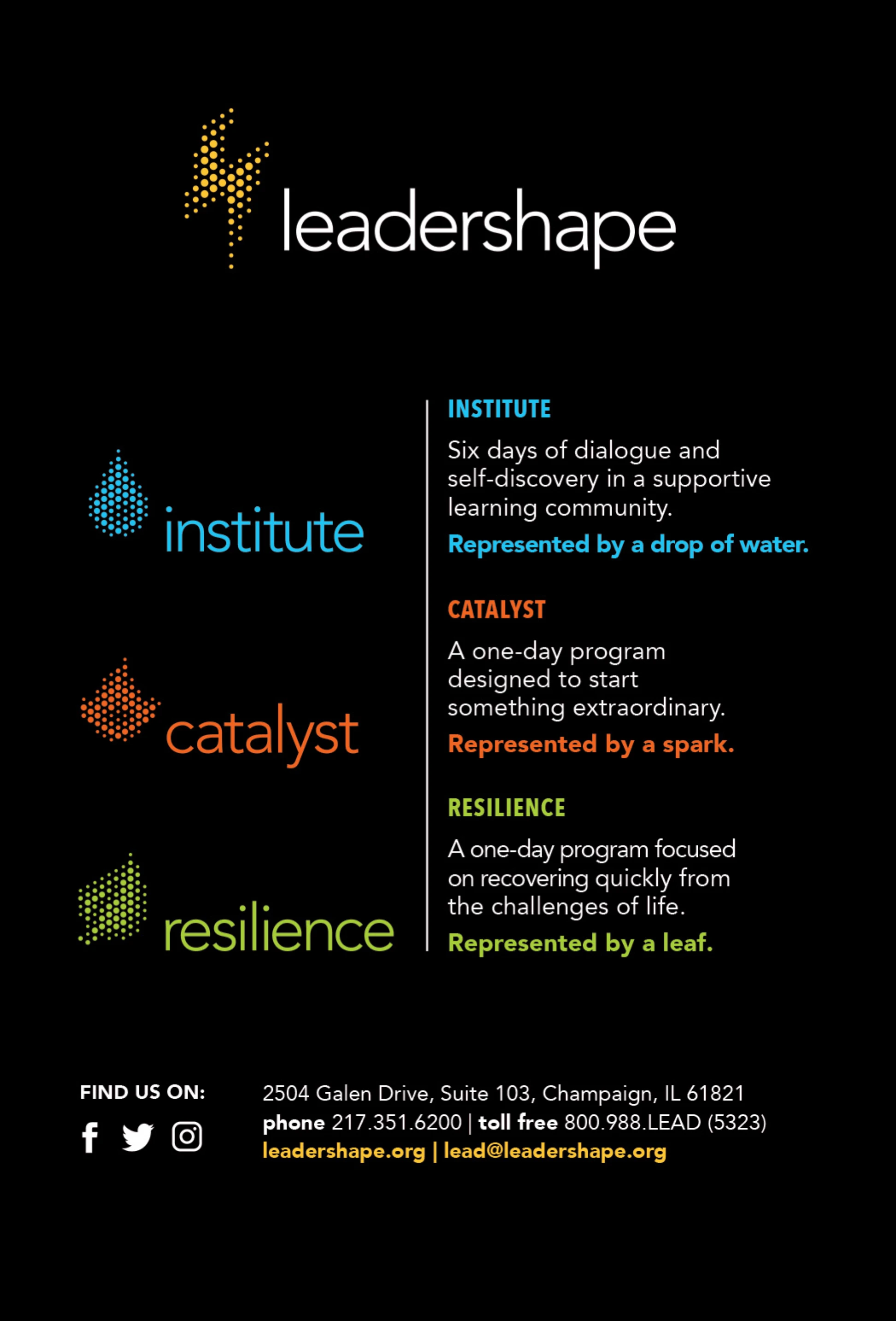 The logo for the leadership shape institute.