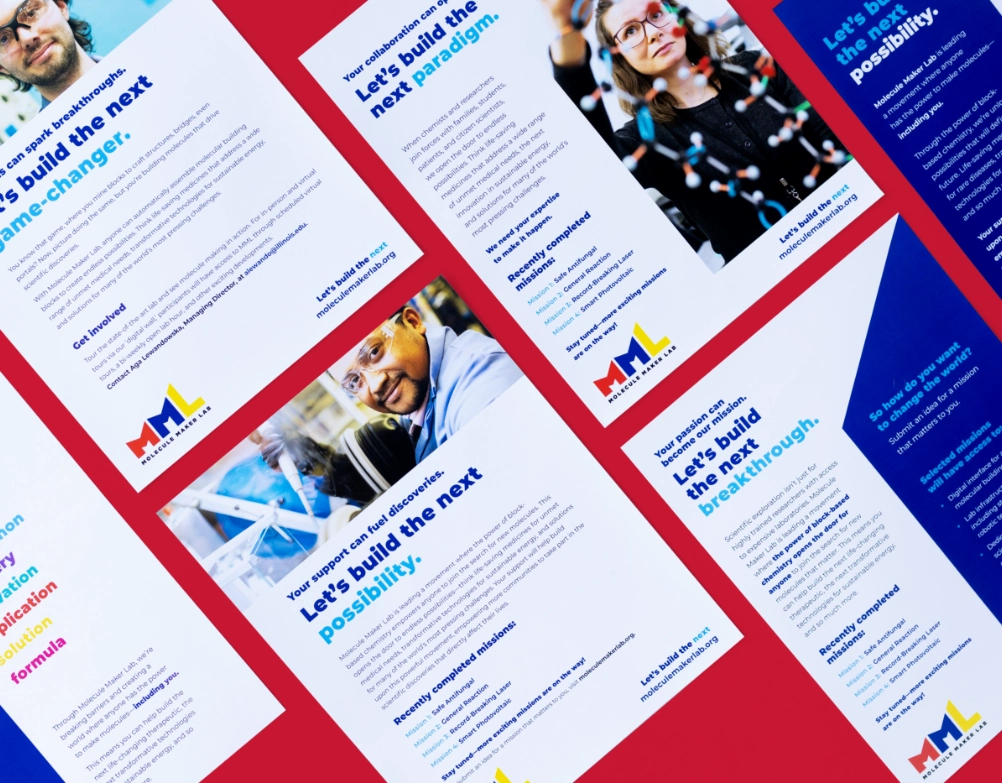 A various array of one-page documents with MML branding and related information.