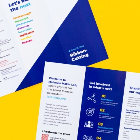 A tri-fold booklet.