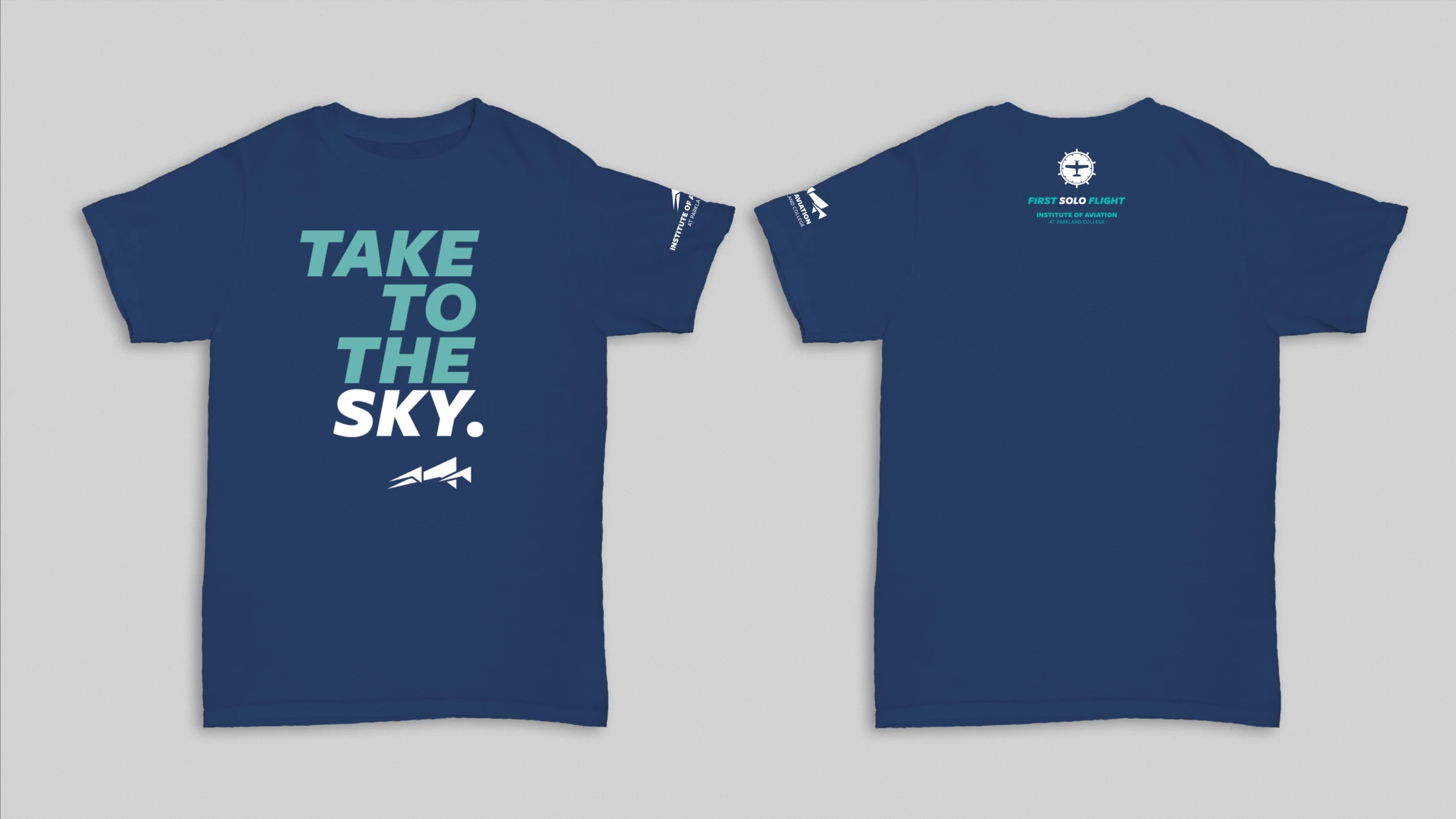 A photo of the take to they sky tshirt from the Institute of Aviation.