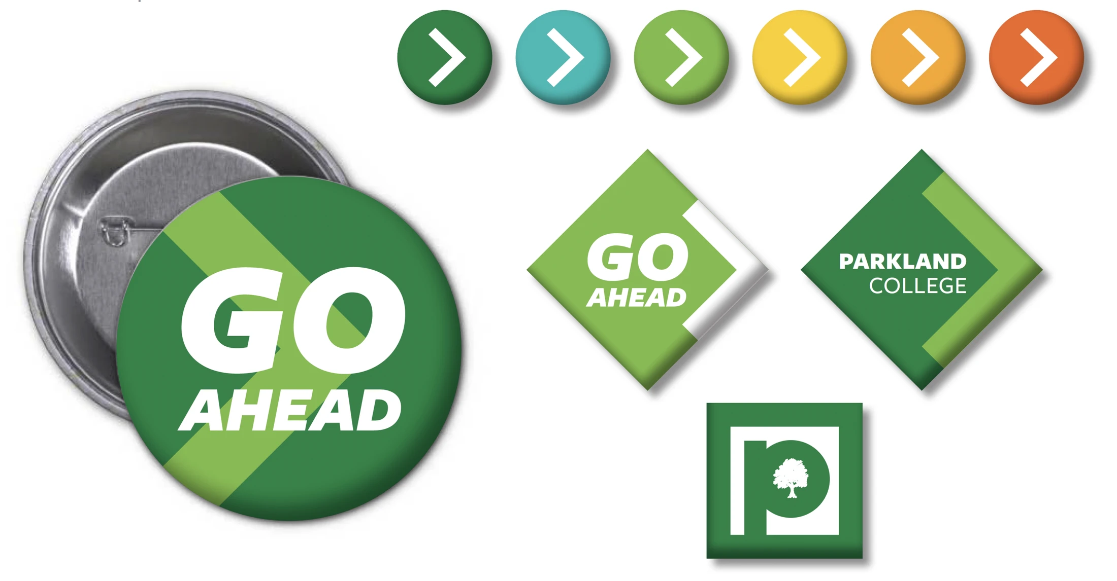 A set of buttons with the word go ahead on them.