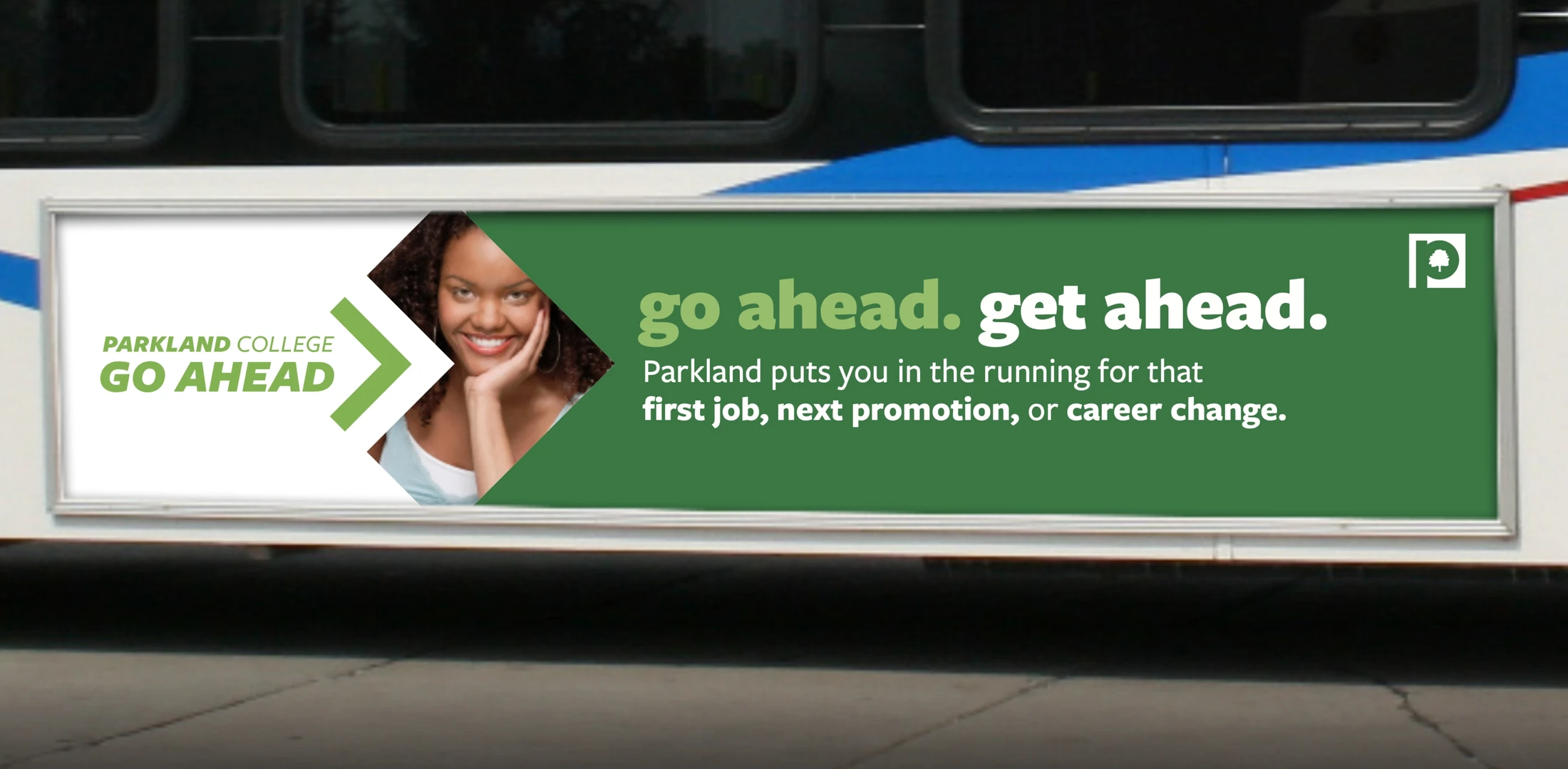 Go ahead, get ahead bus ad.