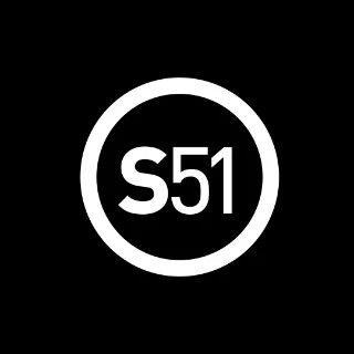 The s51 logo on a black background.