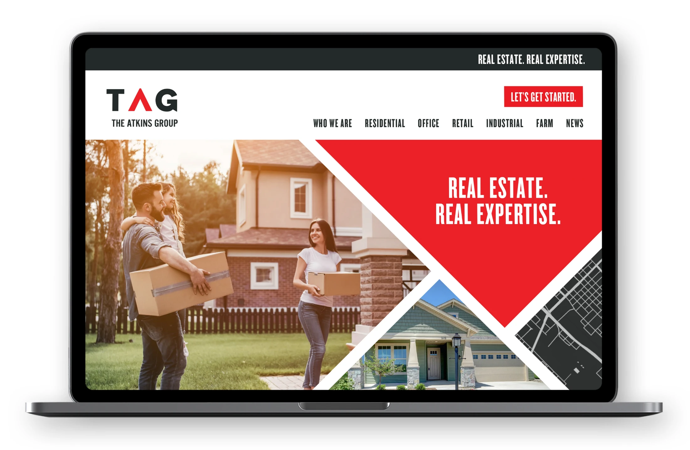 Tag real estate website design.