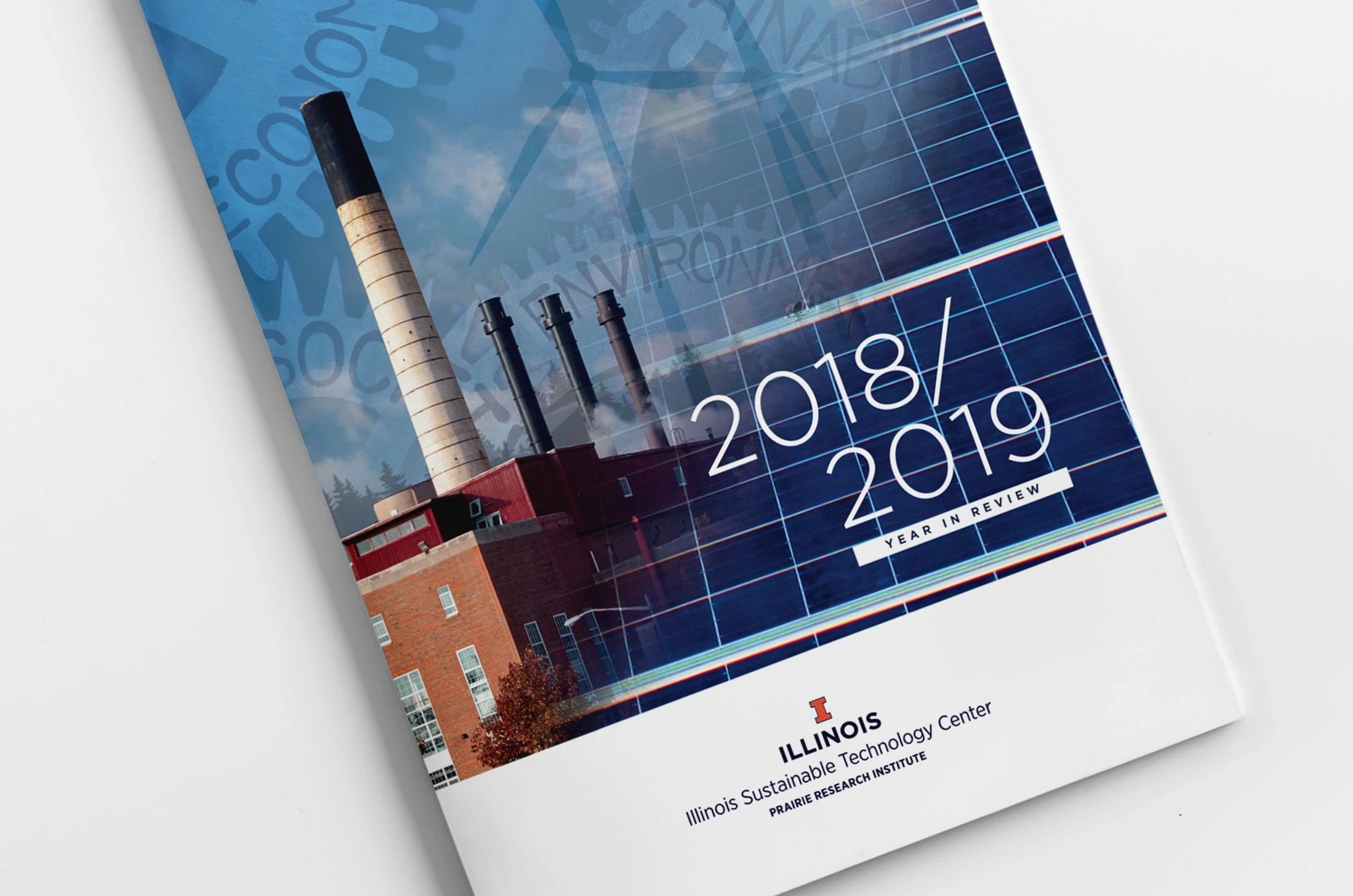 A brochure with a picture of a power plant.