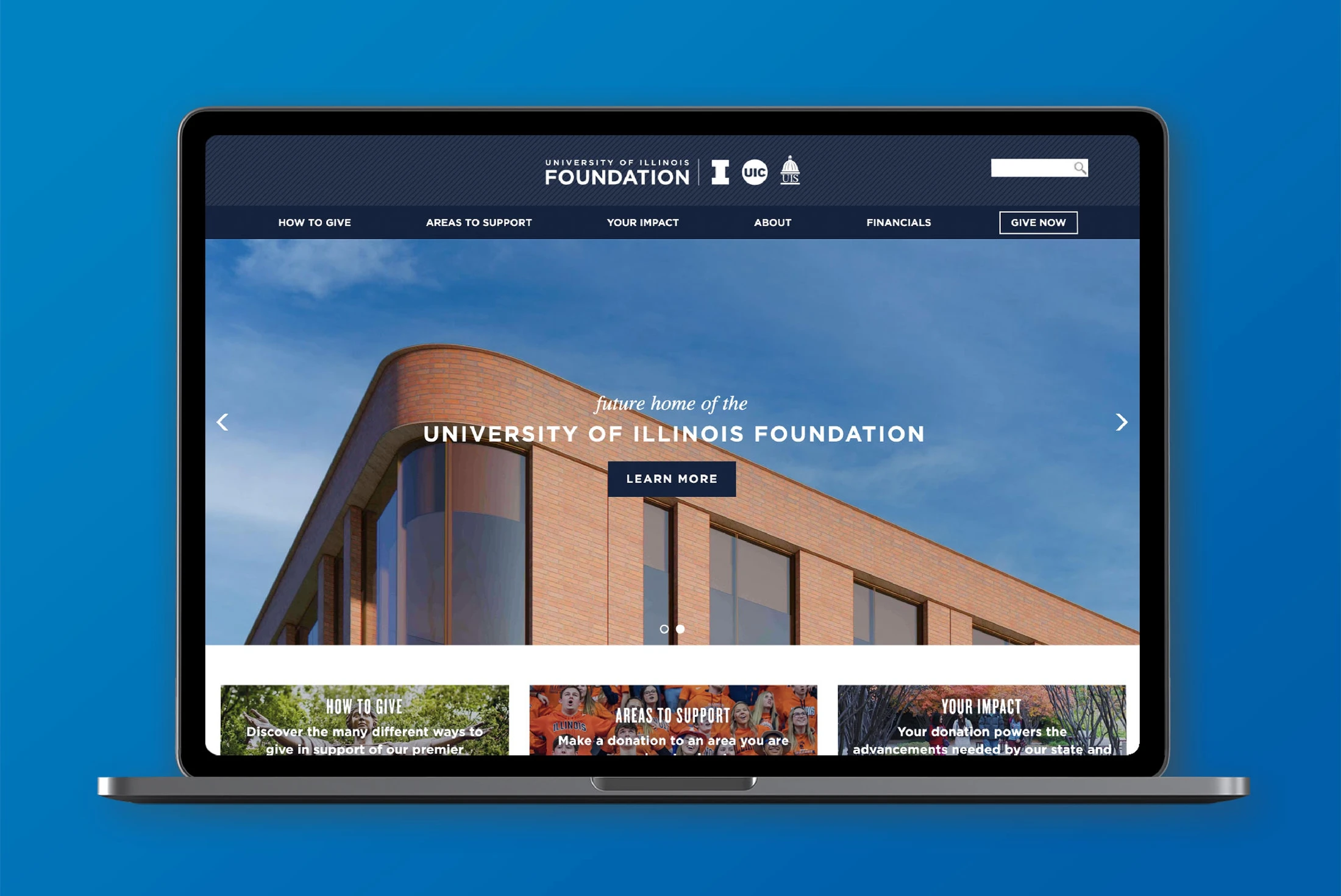 The website for the university of london foundation is displayed on a laptop.