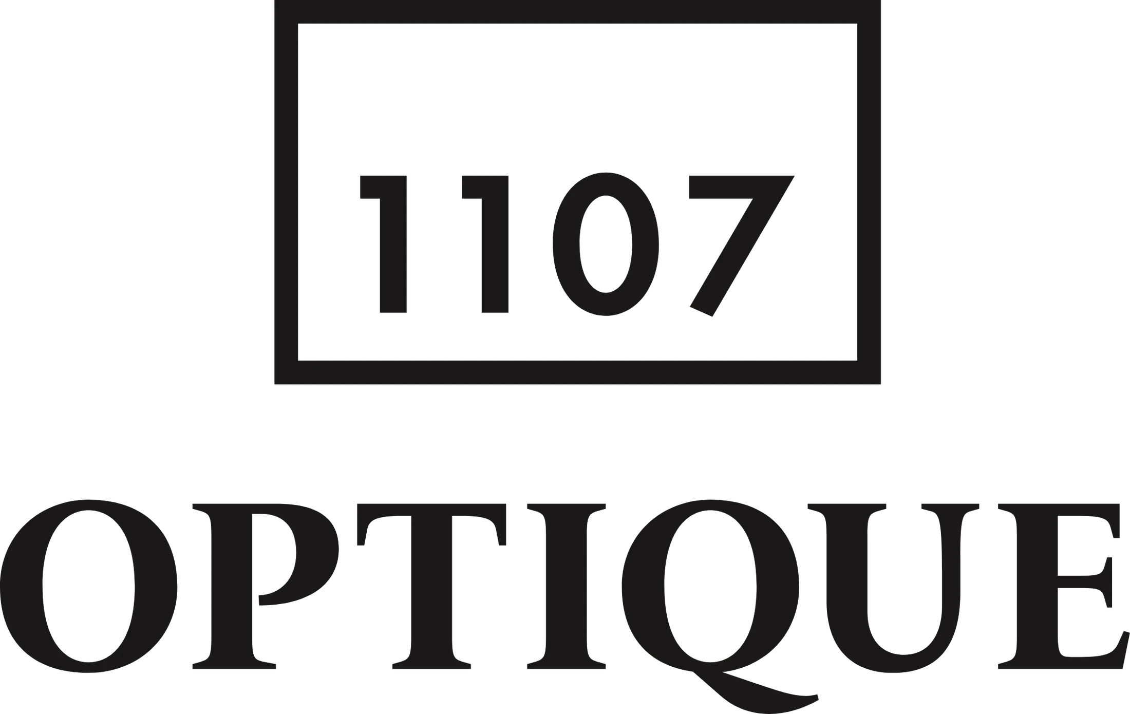 The logo for optique on a black background.