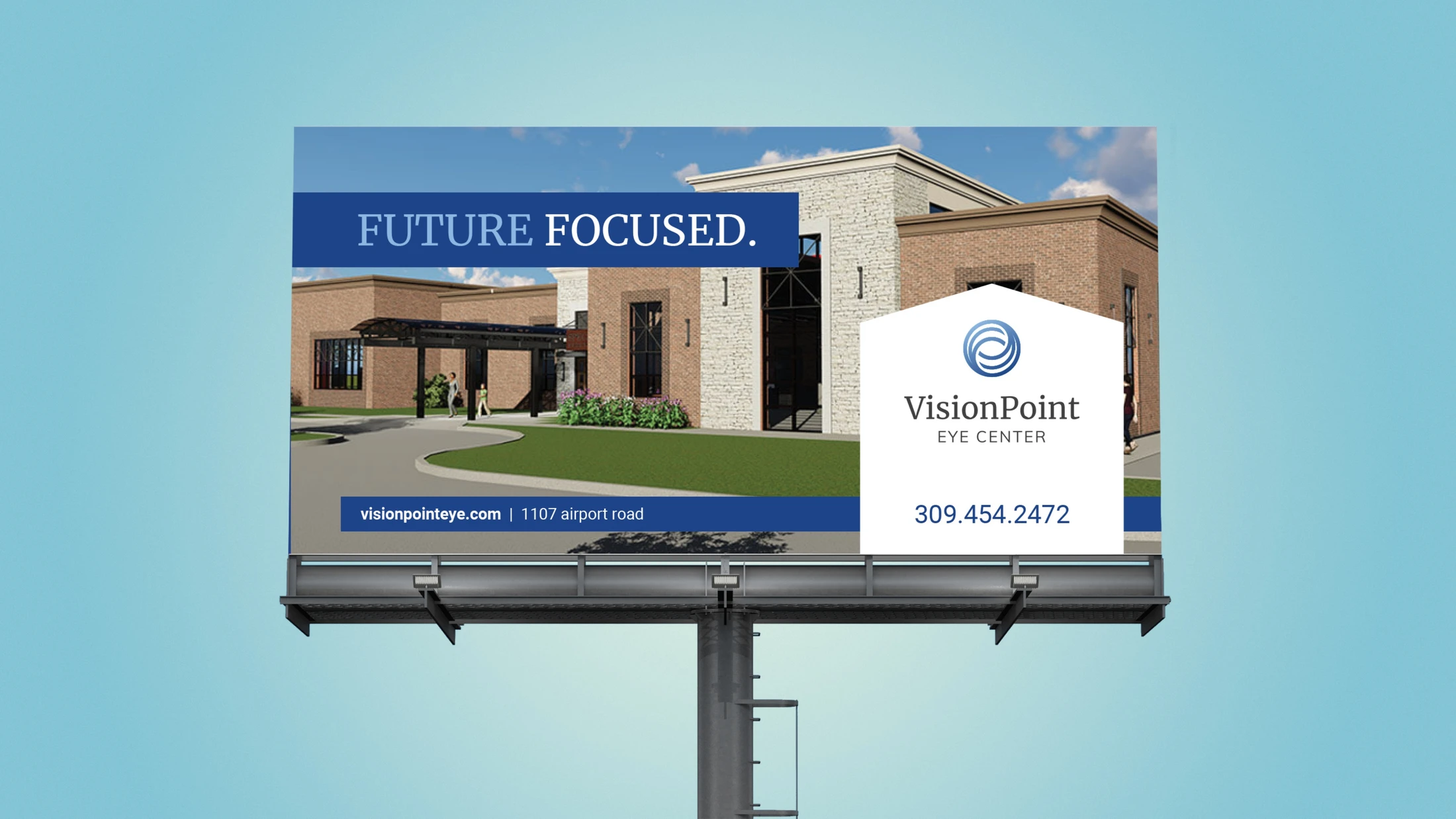 A billboard with the word future based on it.